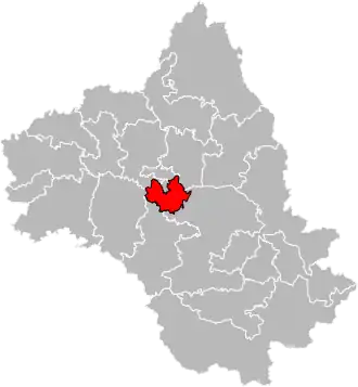 Situation of the canton of Nord-Lévezou in the department of Aveyron