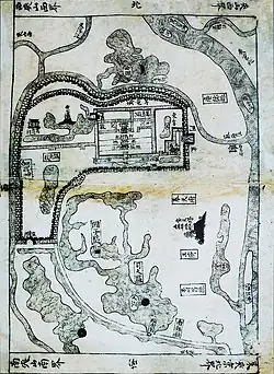 Map of Đông Kinh (Hanoi) in 17th century.