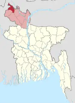 Location of Panchagarh District in Bangladesh
