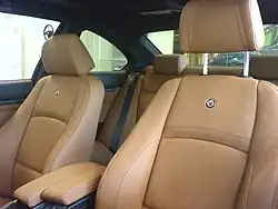 Front bucket seats in a BMW Alpina Automotive textiles
