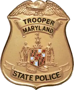 Badge of a Maryland state trooper