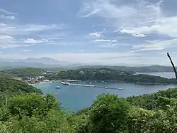 Santa Cruz Bay from a nearby hilltop