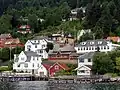 The church as seen from the Sognefjord