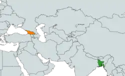 Map indicating locations of Bangladesh and Georgia