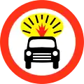 No vehicles carrying explosives