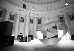 Mobius strip sculpture in the Barker Engineering Library