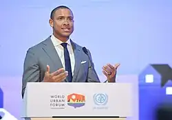 Errol Barnett at the UN's WUF in Cairo.
