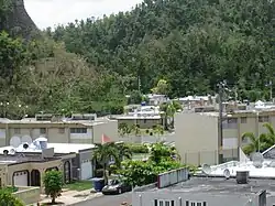 Houses at the foot of mountains in Monte Llano