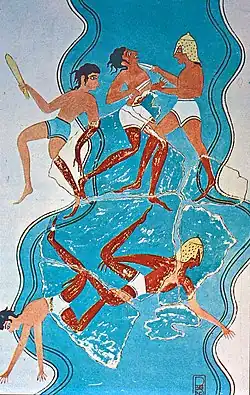 Battle Scene. Fresco in Nestor's palace (LHIIIB period, around 1300 BC)