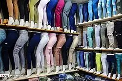 Leggings section in an Iranian bazaar