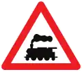 A43: Railroad crossing ahead without barriers