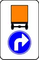 D4: Direction of vehicles transporting dangerous goods (turn right)