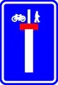 F45b: Dead end, except for pedestrians and cyclists