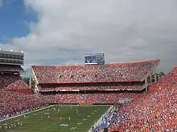 The stadium during a Football Game