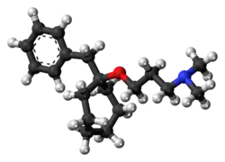 Ball-and-stick model of the bencyclane molecule