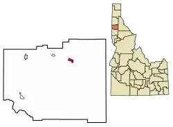 Location of St. Maries in Benewah County, Idaho.
