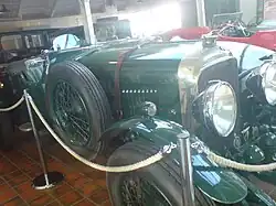 1929 Bentley 4½ Litre with a Vanden Plas body. It was originally supplied with racing Le Mans bodywork and competed in the first Double 12 event driven by its owner, H. N. Holder, alongside Henry Birkin: perhaps the best-known British driver of the 1920s and early 1930s.
