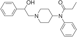 Chemical structure of β-hydroxyfentanyl.