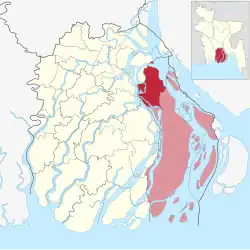 Location of Bhola Sadar