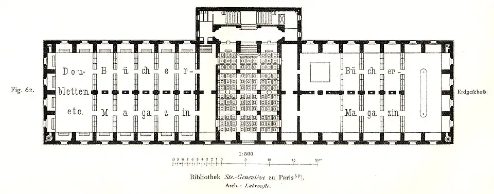 Ground floor plan (entry hall in center and a reserves)