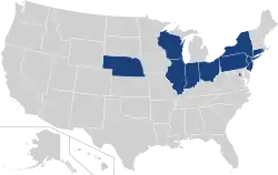 Location of teams in Big East Conference