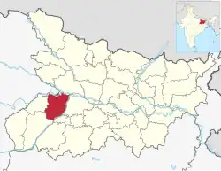 Location of Bhojpur district in Bihar