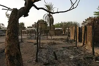 Birao after being burnt down in 2007