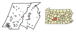 Location of Tunnelhill in Blair County, Pennsylvania.