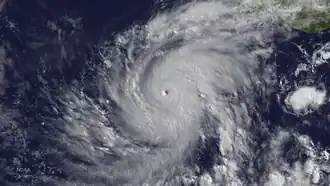Visible satellite imagery of intense Hurricane Blanca with a pinhole eye on June&nbsp;3