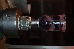 Part-worked piece on the lathe