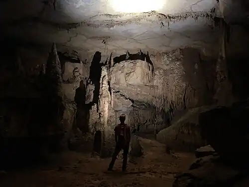 Rock formations in a cave