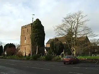 Bosbury Holy Trinity church with its detached tower.