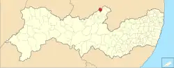 Location of Santa Terezinha in Pernambuco