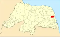 Location in the state of Rio Grande do Norte