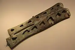 Two-swords bronze scabbard, Upper Xiajiadian culture.[20]