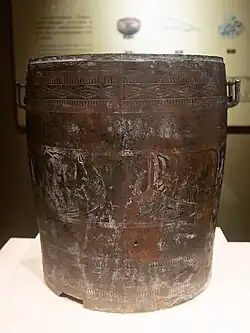 Bronze Bucket with Boating Paintings