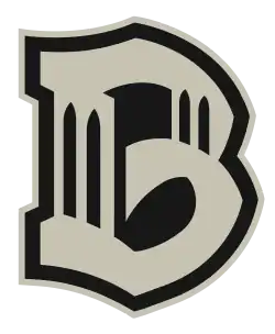 The letter B, stylized to resemble the arches of the Brooklyn Bridge