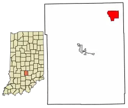 Location of Cordry Sweetwater Lakes in Brown County, Indiana.