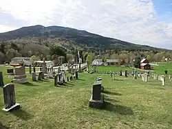 View of town and Mt. Ascutney from the cemetery