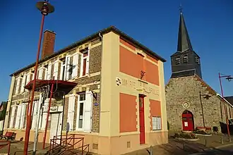 The town hall and church in Bruille-lez-Marchiennes