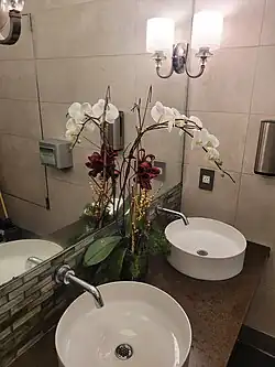 Sinks and flowers in the interior