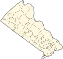 Location of Eddington within Bucks County