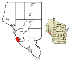Location of Buffalo City in Buffalo County, Wisconsin.