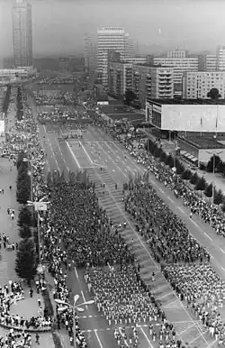 Congregation of Free German Youth (FDJ) members in East Berlin