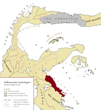 Bungku (Boengkoe; in red) with other native polities in Central Sulawesi, 1941.