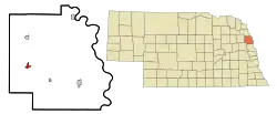 Location of Oakland, Nebraska