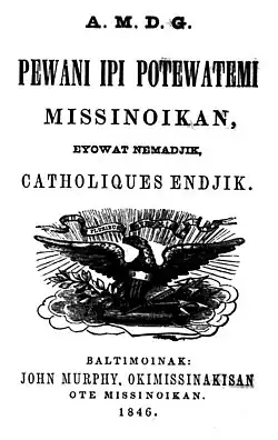 C. Hoecken Catechism in Potewatemi, 1846