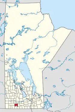 Location of the RM of Prairie Lakes in Manitoba