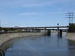 The Ventura Freeway crosses the Los Angeles River at its confluence with Verdugo Wash