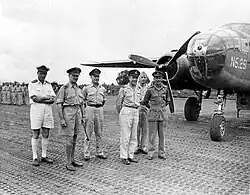 Farewell to Colonel Giebel of the K.N.I.L., on Mandai Airfield (1946)